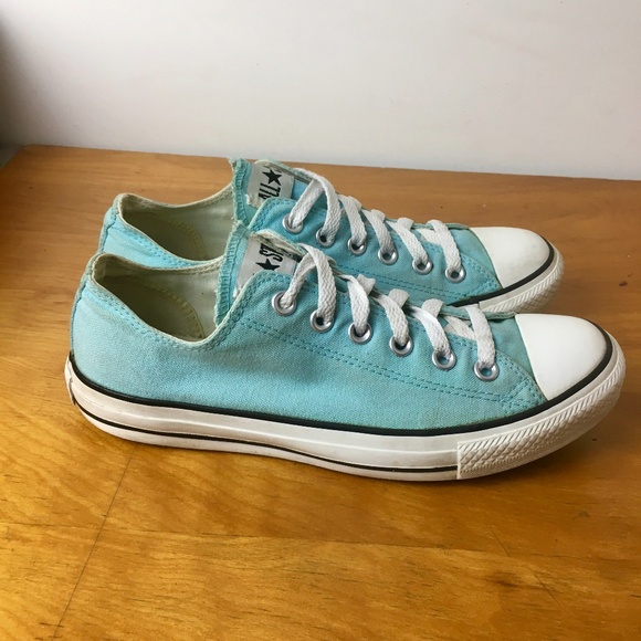 Turquoise Converse Chuck Taylor All Star Canvas Low Tops - Unisex Mens 7/Women 9 - Picture 8 of 11
